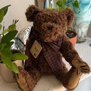 Boyd’s collection,Vintage 1998,Brown Teddy Bear with Plaid Bow